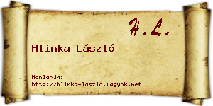 Hlinka László névjegykártya